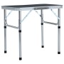 Klappbarer Campingtisch aus grauem Aluminium, 60 x 45 cm von vidaXL, Campingmöbel - Ref: Foro24-48180, Preis: 37,11 €, Rabatt: %