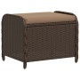 Garden stool with brown synthetic rattan cushion 58x46x46 cm by , Outdoor ottomans - Ref: Foro24-365735, Price: 71,50 €, Disc...