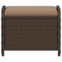 Garden stool with brown synthetic rattan cushion 58x46x46 cm by , Outdoor ottomans - Ref: Foro24-365735, Price: 71,50 €, Disc...