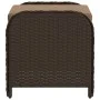 Gartenhocker mit braunem synthetischem Rattankissen 58x46x46 cm von , Hocker für den Außenbereich - Ref: Foro24-365735, Preis...