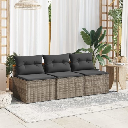 Gartensofa ohne Armlehnen 2 Stück mit grauen PE-Rattankissen von , Outdoor-Sofas - Ref: Foro24-365833, Preis: 144,97 €, Rabat...