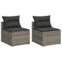 Garden sofa without armrests 2 pcs with gray PE rattan cushions by , Outdoor sofas - Ref: Foro24-365833, Price: 153,75 €, Dis...