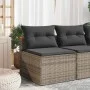Garden sofa without armrests 2 pcs with gray PE rattan cushions by , Outdoor sofas - Ref: Foro24-365833, Price: 153,75 €, Dis...
