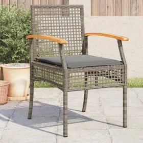 Gartenstühle mit Kissen 4 Stück graues PE-Rattan und Akazienholz von , Gartenstühle - Ref: Foro24-366252, Preis: 233,57 €, Ra...