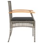 Garden chairs with cushion 4 pcs gray PE rattan and acacia wood by , Garden chairs - Ref: Foro24-366252, Price: 194,28 €, Dis...