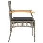 Garden chairs with cushion 4 pcs gray PE rattan and acacia wood by , Garden chairs - Ref: Foro24-366252, Price: 233,53 €, Dis...