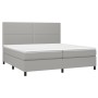 Box spring bed with light gray fabric mattress 200x200 cm by vidaXL, Beds and slatted bases - Ref: Foro24-3141721, Price: 676...