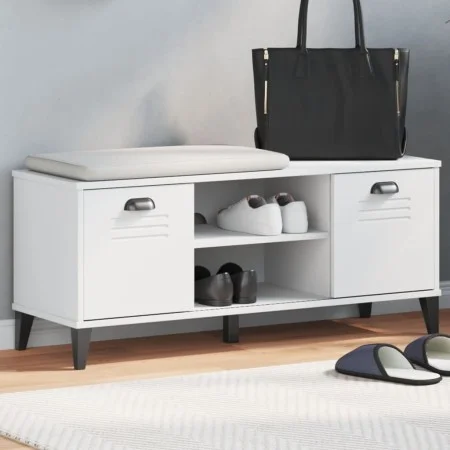 VIKEN shoe bench white engineered wood 106x35x45 cm by , Shoe racks and shoe organizers - Ref: Foro24-374932, Price: 105,89 €...