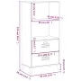 VIKEN white engineered wood bookcase 60x35x123 cm by , Bookcases and shelves - Ref: Foro24-374947, Price: 130,85 €, Discount: %