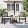 Table and chairs with cushions 3 pieces PE rattan black acacia wood by , Garden sets - Ref: Foro24-366259, Price: 156,60 €, D...