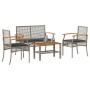 4-piece garden furniture set and gray synthetic rattan cushions by , Garden sets - Ref: Foro24-366267, Price: 196,59 €, Disco...