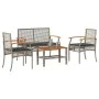 4-piece garden furniture set and gray synthetic rattan cushions by , Garden sets - Ref: Foro24-366267, Price: 232,67 €, Disco...