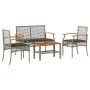 4-piece garden furniture set and gray synthetic rattan cushions by , Garden sets - Ref: Foro24-366267, Price: 232,67 €, Disco...