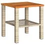 Garden table synthetic rattan beige acacia wood 40x40x42 cm by , Garden tables - Ref: Foro24-366265, Price: 49,02 €, Discount: %