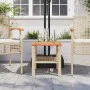 Garden table synthetic rattan beige acacia wood 40x40x42 cm by , Garden tables - Ref: Foro24-366265, Price: 49,02 €, Discount: %