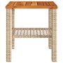 Garden table synthetic rattan beige acacia wood 40x40x42 cm by , Garden tables - Ref: Foro24-366265, Price: 40,63 €, Discount: %