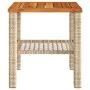 Garden table synthetic rattan beige acacia wood 40x40x42 cm by , Garden tables - Ref: Foro24-366265, Price: 49,02 €, Discount: %