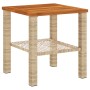 Garden table synthetic rattan beige acacia wood 40x40x42 cm by , Garden tables - Ref: Foro24-366265, Price: 40,63 €, Discount: %