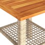 Garden table synthetic rattan beige acacia wood 40x40x42 cm by , Garden tables - Ref: Foro24-366265, Price: 40,63 €, Discount: %
