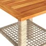 Garden table synthetic rattan beige acacia wood 40x40x42 cm by , Garden tables - Ref: Foro24-366265, Price: 49,02 €, Discount: %