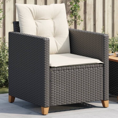 Gartenstuhl mit schwarzen synthetischen Rattankissen von , Gartenstühle - Ref: Foro24-366317, Preis: 84,58 €, Rabatt: %