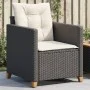 Silla de jardín con cojines ratán sintético negro de , Sillas de jardín - Ref: Foro24-366317, Precio: 96,84 €, Descuento: %
