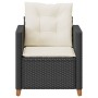 Silla de jardín con cojines ratán sintético negro de , Sillas de jardín - Ref: Foro24-366317, Precio: 83,47 €, Descuento: %