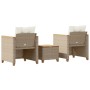Tisch und Stühle mit Kissen 3 Stück PE Rattan beige Akazienholz von , Gartensets - Ref: Foro24-366315, Preis: 198,46 €, Rabat...