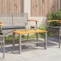 Garden table synthetic rattan gray acacia wood 70x38x42 cm by , Garden tables - Ref: Foro24-366271, Price: 56,94 €, Discount: %