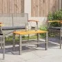 Garden table synthetic rattan gray acacia wood 70x38x42 cm by , Garden tables - Ref: Foro24-366271, Price: 68,78 €, Discount: %