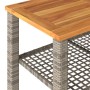 Garden table synthetic rattan gray acacia wood 70x38x42 cm by , Garden tables - Ref: Foro24-366271, Price: 56,94 €, Discount: %