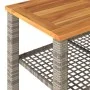 Gartentisch aus synthetischem Rattan, graues Akazienholz, 70 x 38 x 42 cm von , Gartentische - Ref: Foro24-366271, Preis: 68,...