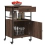 Oak brown engineered wood kitchen cart 56x43x89.5 cm by , Kitchen and dining carts - Ref: Foro24-842395, Price: 91,38 €, Disc...