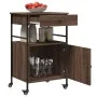 Oak brown engineered wood kitchen cart 56x43x89.5 cm by , Kitchen and dining carts - Ref: Foro24-842395, Price: 89,99 €, Disc...
