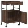 Oak brown engineered wood kitchen cart 56x43x89.5 cm by , Kitchen and dining carts - Ref: Foro24-842395, Price: 89,99 €, Disc...
