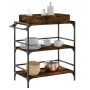 Engineered wood kitchen cart smoked oak 81.5x41x92.5 cm by , Kitchen and dining carts - Ref: Foro24-842343, Price: 69,71 €, D...