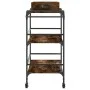 Carrito cocina madera ingeniería roble ahumado 81,5x41x92,5 cm de , Carros de cocina y comedor - Ref: Foro24-842343, Precio: ...