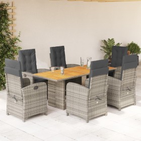 Set comedor jardín 7 pzas y cojines ratán sintético gris de , Conjuntos de jardín - Ref: Foro24-3212278, Precio: 848,06 €, De...
