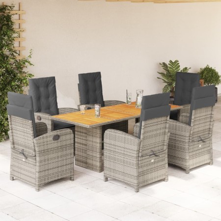 Garden dining set 7 pieces and gray synthetic rattan cushions by , Garden sets - Ref: Foro24-3212278, Price: 847,45 €, Discou...