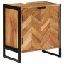 Conjunto de muebles baño 5 pzas madera maciza acacia y hierro