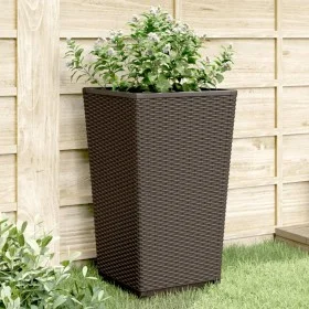 Planters 4 units PP brown 32.5x32.5x57 cm by , Pots and planters - Ref: Foro24-367855, Price: 123,60 €, Discount: %