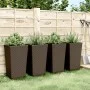 Jardineras 4 unidades PP marrón 32,5x32,5x57 cm de , Maceteros y jardineras - Ref: Foro24-367855, Precio: 123,58 €, Descuento: %