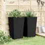 Jardineras 2 unidades PP negro 32,5x32,5x57 cm de , Maceteros y jardineras - Ref: Foro24-367848, Precio: 80,08 €, Descuento: %