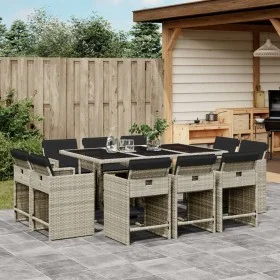 Garten-Essgruppe 11-teilig und graue synthetische Rattankissen von , Gartensets - Ref: Foro24-3211211, Preis: 738,27 €, Rabat...