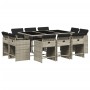Garden dining set 11 pieces and gray synthetic rattan cushions by , Garden sets - Ref: Foro24-3211211, Price: 647,57 €, Disco...