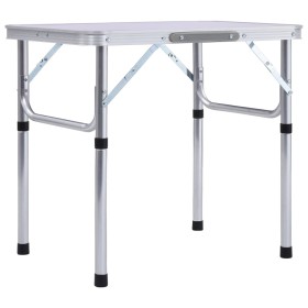 Klappbarer Campingtisch aus weißem Aluminium, 60 x 45 cm von vidaXL, Campingmöbel - Ref: Foro24-48178, Preis: 33,67 €, Rabatt: %