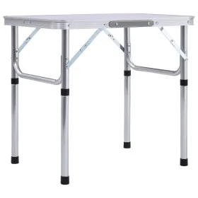 Mesa de camping plegable aluminio blanco 60x45 cm de vidaXL, Mobiliario de camping - Ref: Foro24-48178, Precio: 33,06 €, Desc...