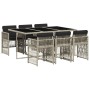 Garden dining set 7 pieces and light gray synthetic rattan cushions by , Garden sets - Ref: Foro24-3210911, Price: 407,94 €, ...