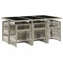 Garden dining set 7 pieces and light gray synthetic rattan cushions by , Garden sets - Ref: Foro24-3210911, Price: 407,94 €, ...