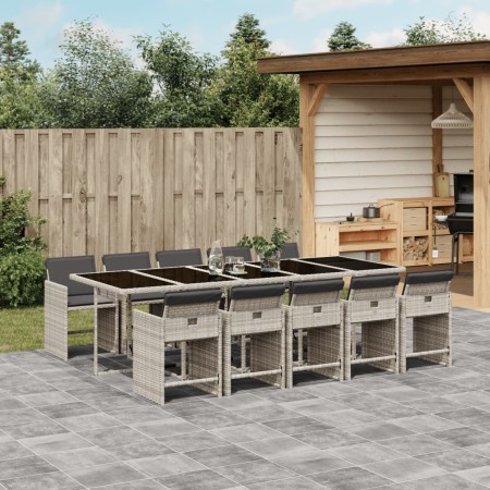 Garden dining set 11 pieces and gray synthetic rattan cushions by , Garden sets - Ref: Foro24-3211115, Price: 767,39 €, Disco...
